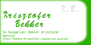 krisztofer bekker business card